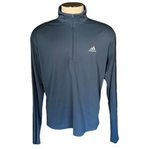 Adidas Gray Vintage '03 1/4 Zip 3 Stripe Knit Mesh Pullover Large